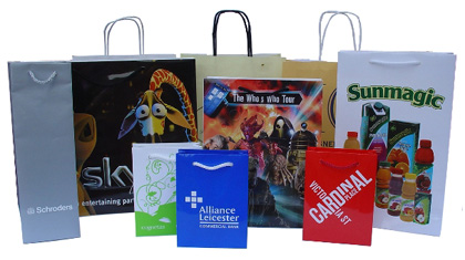 Printed bags with company logo