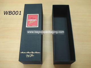 One bottle black cardboard wine box